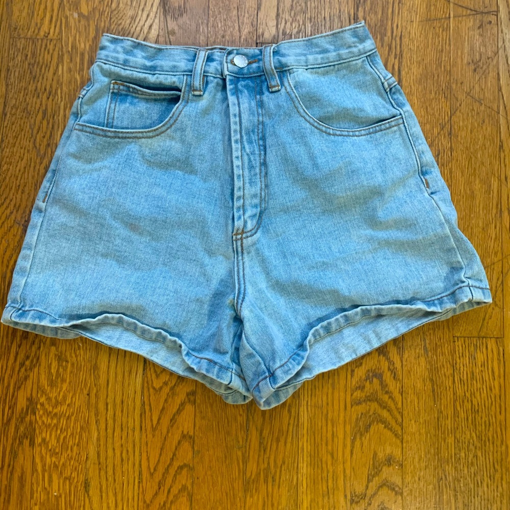 Light denim jean shorts